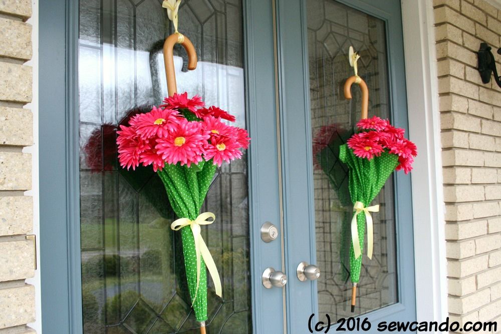 Sew Can Do Easy Spring Decor April Showers Door Umbrellas